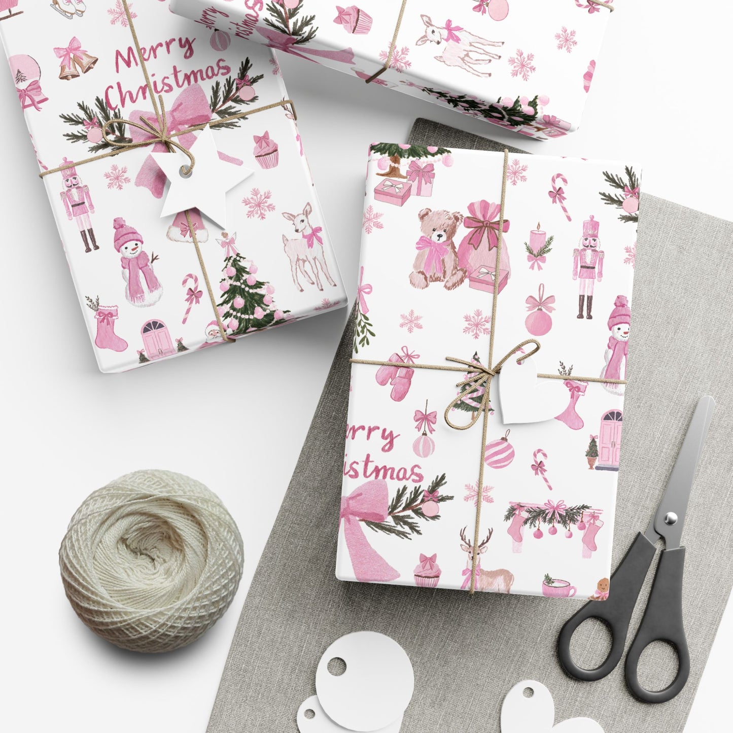 Pink Christmas Wrapping Paper