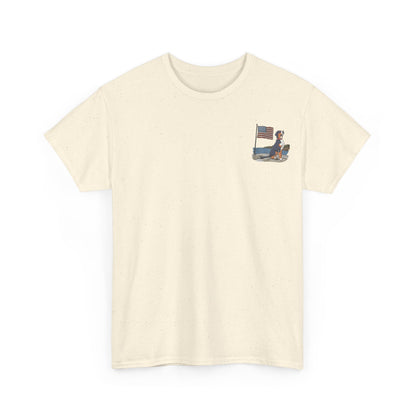 Double Sided Version of our 2025 New Summer Swissy Unisex Tshirt, Greater Swiss Mountain Dog Patriotic Flag Shirt, Cartoon Swissy Character
