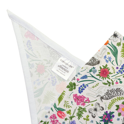 Colorful Botanical Bunny Toile Dog Bandana, Easter Dog Bandana