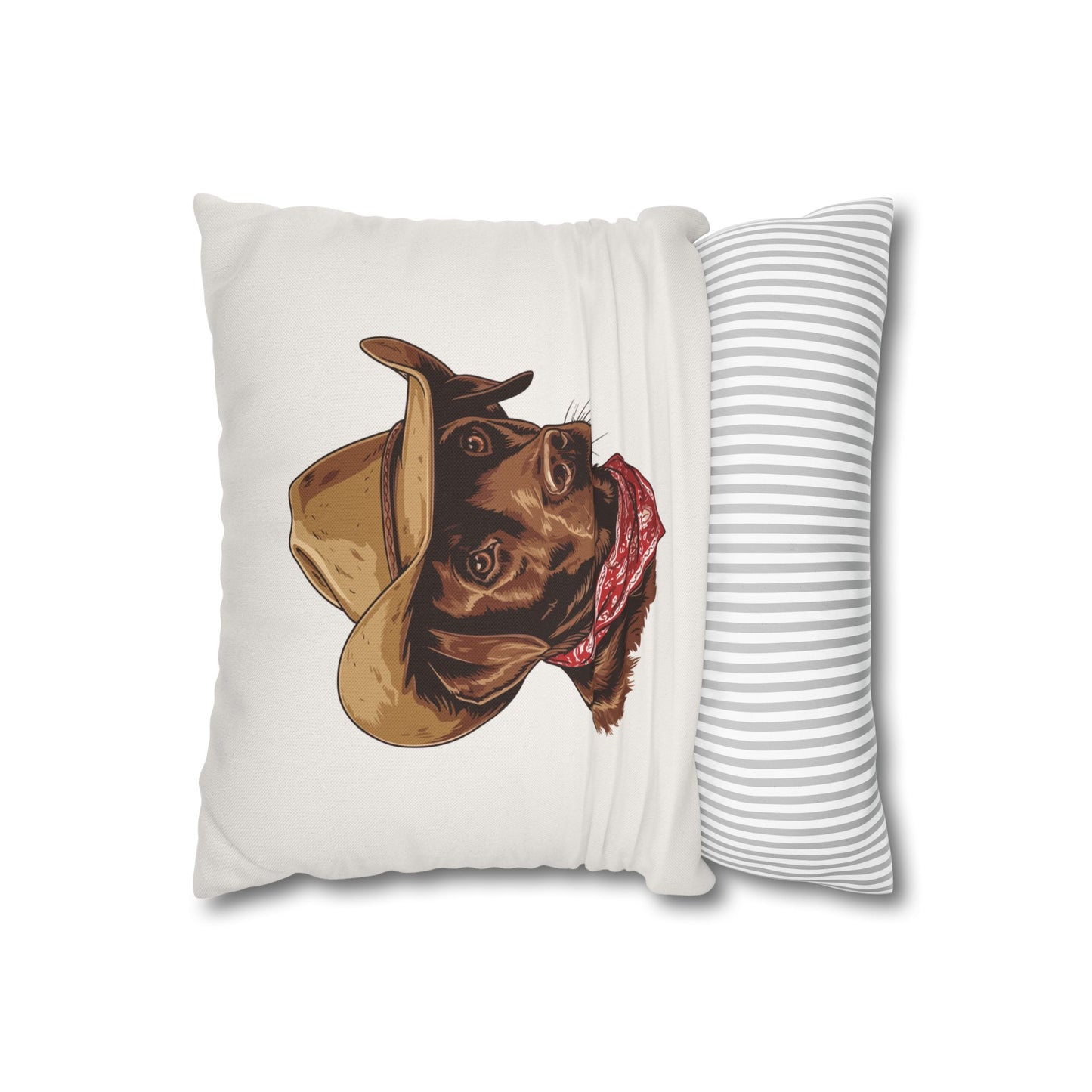 Chocolate Lab, Labrador Retriever, Western Cowboy, Double Sided Pillow Cover