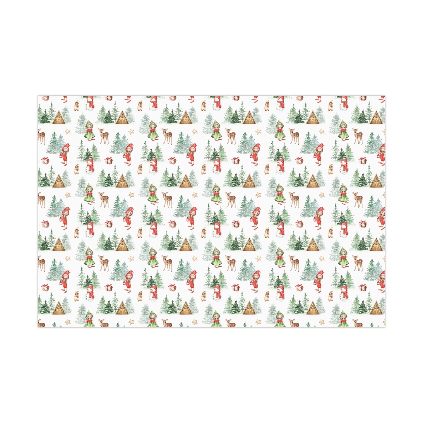 Nordic Elf Child Christmas Wrapping Paper