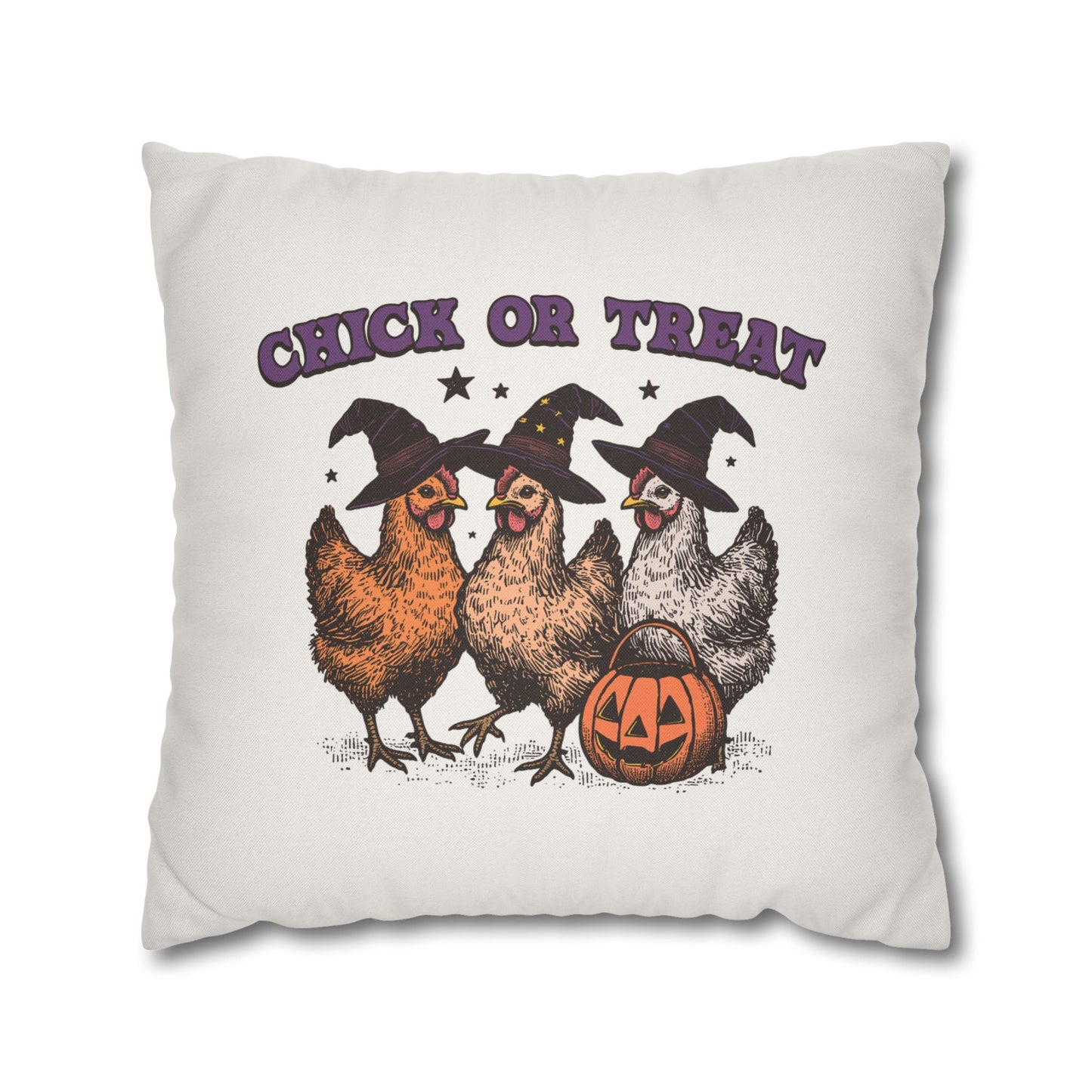 Halloween Chickens Trick or Treat Pillow Cover