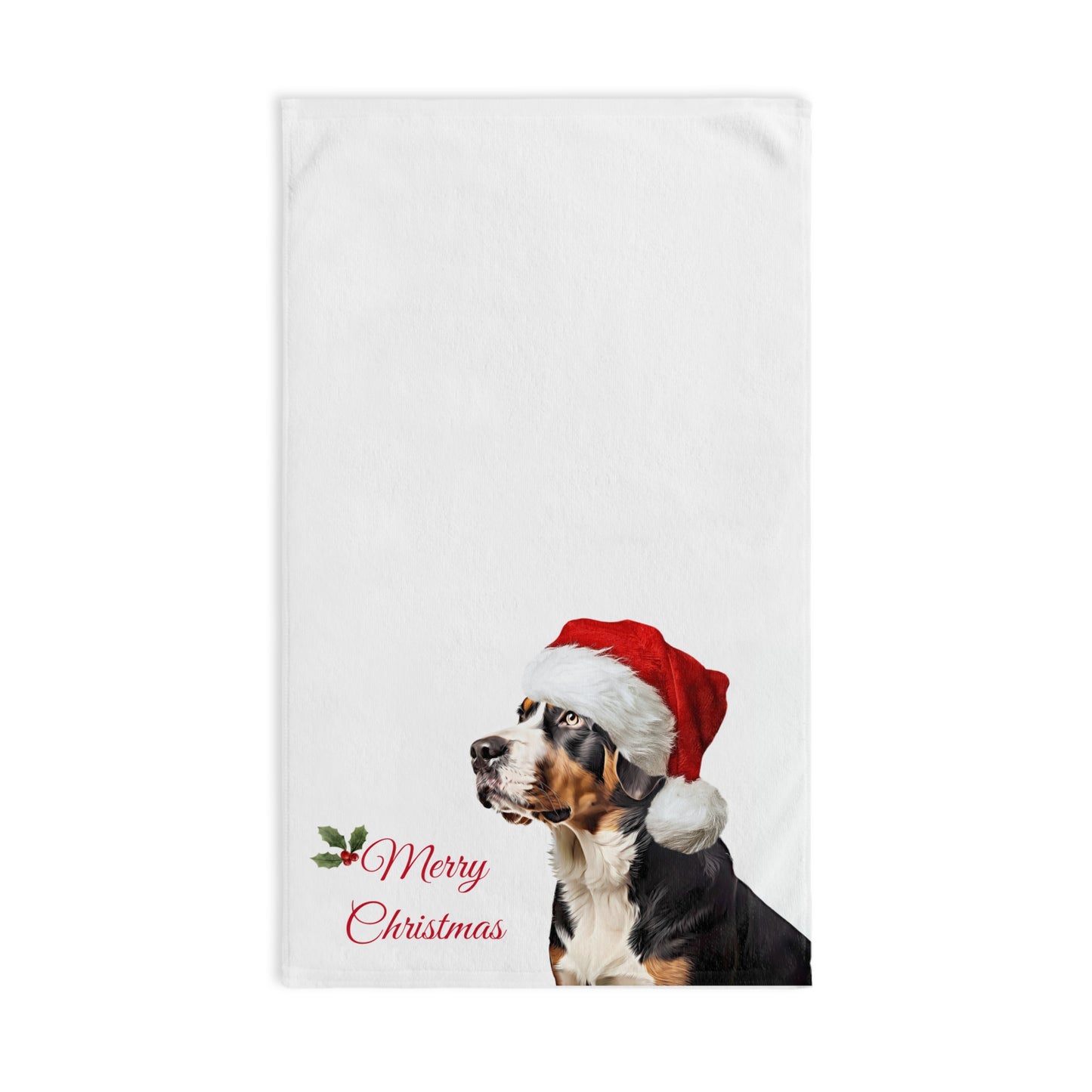 Greater Swiss Mountain Dog Christmas Hand Towel, Kitchen or Bath