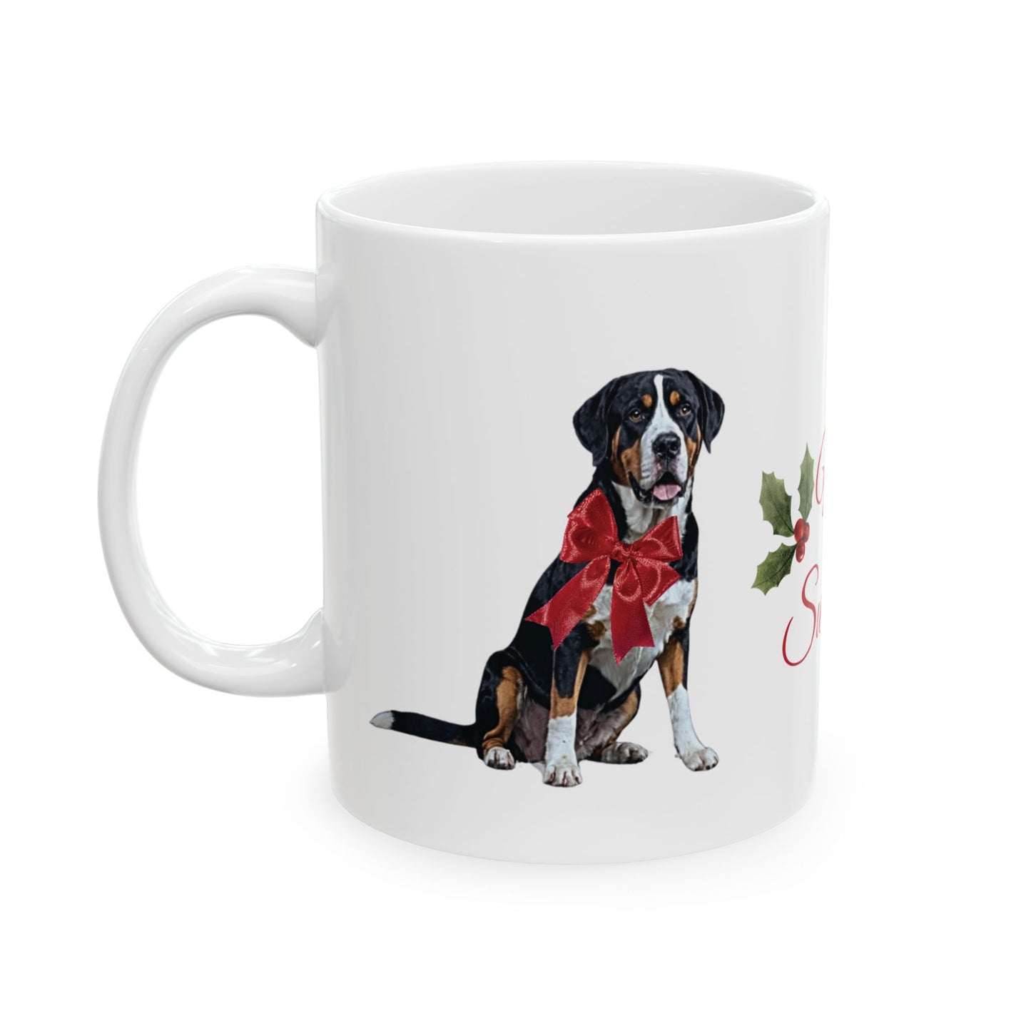 Greater Swiss Mountain Dog Christmas Ceramic Mug, (11oz, 15oz)