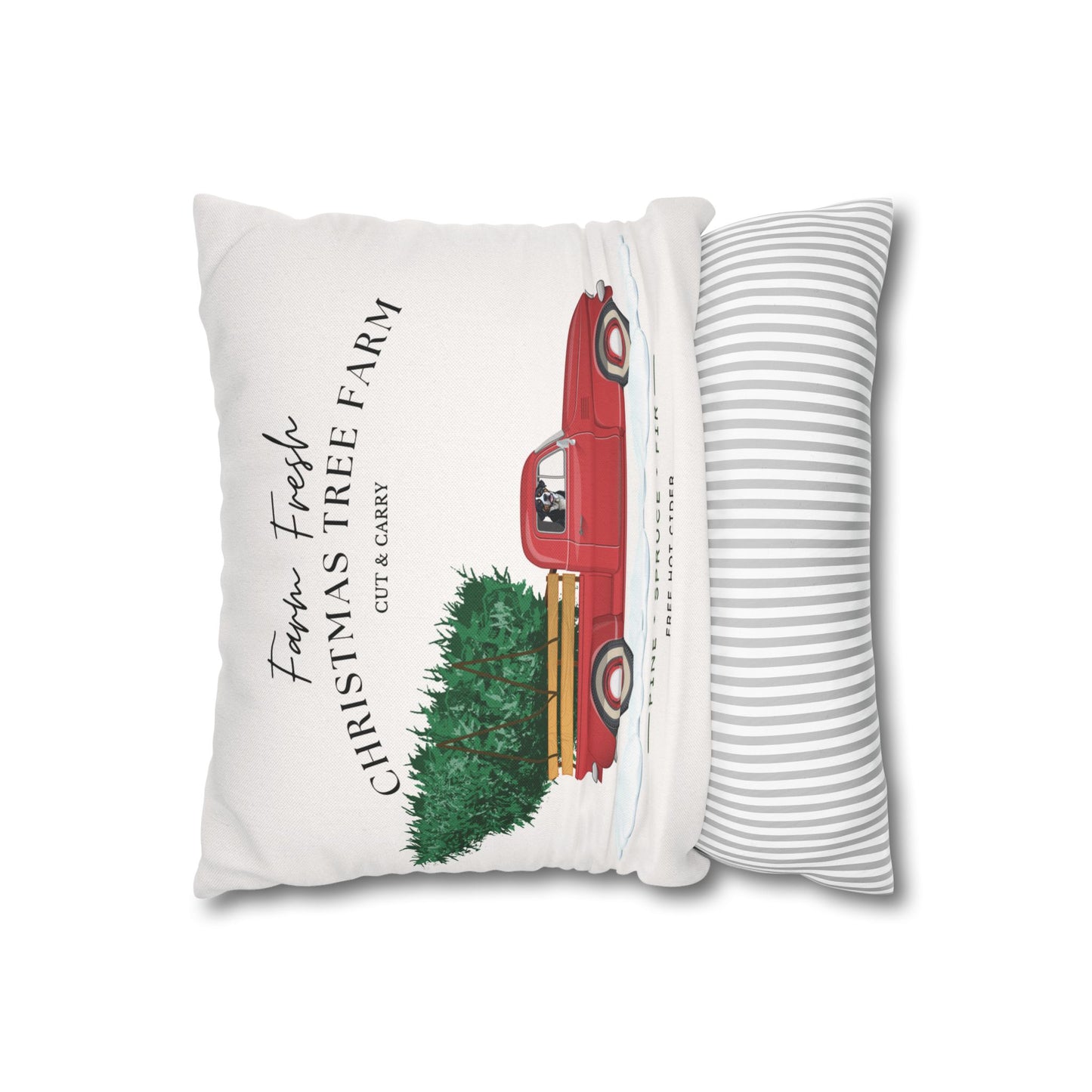 Christmas Swissy Tree Farm Pillow Cover, Double Sided Print