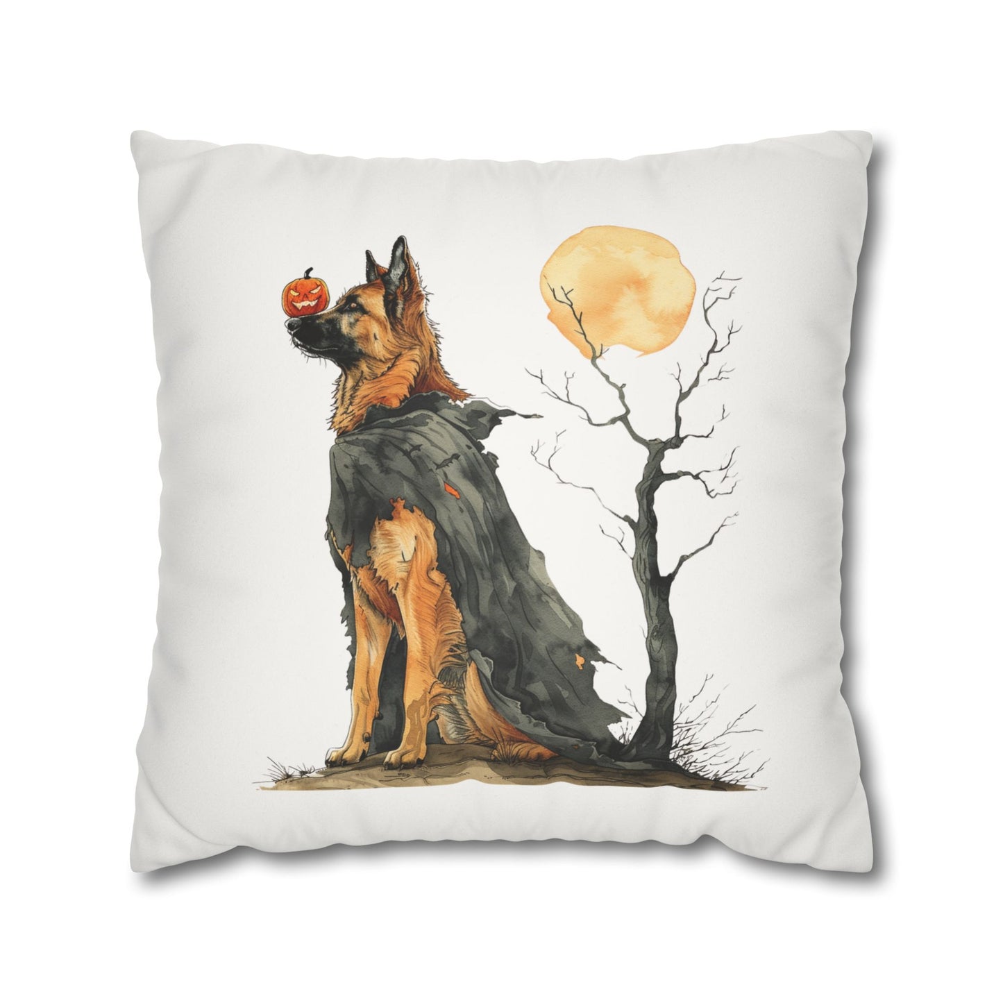 Spooky German Shepherd Halloween Pillow Cover