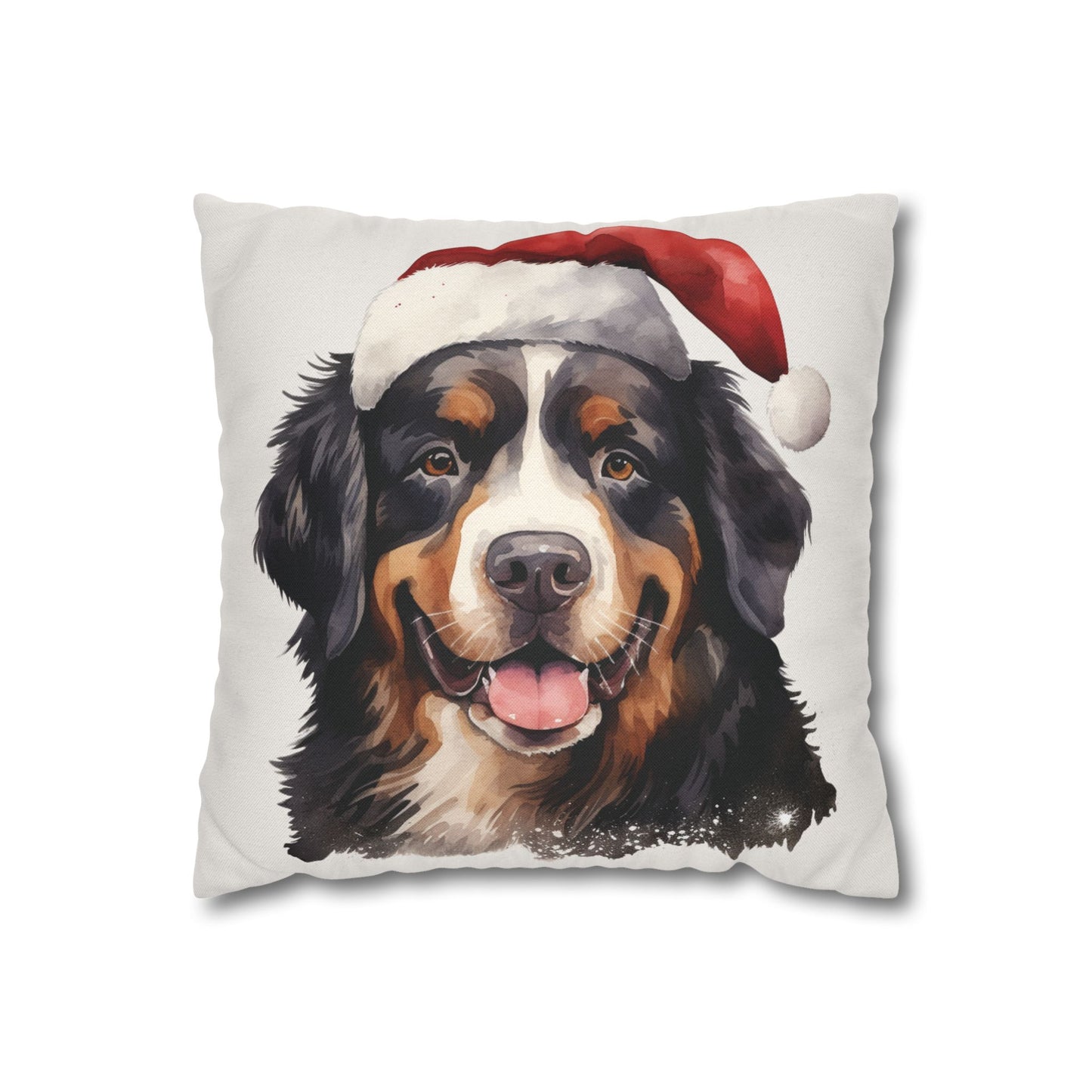 Bernese Mountain Dog Christmas Throw Pillow Cover