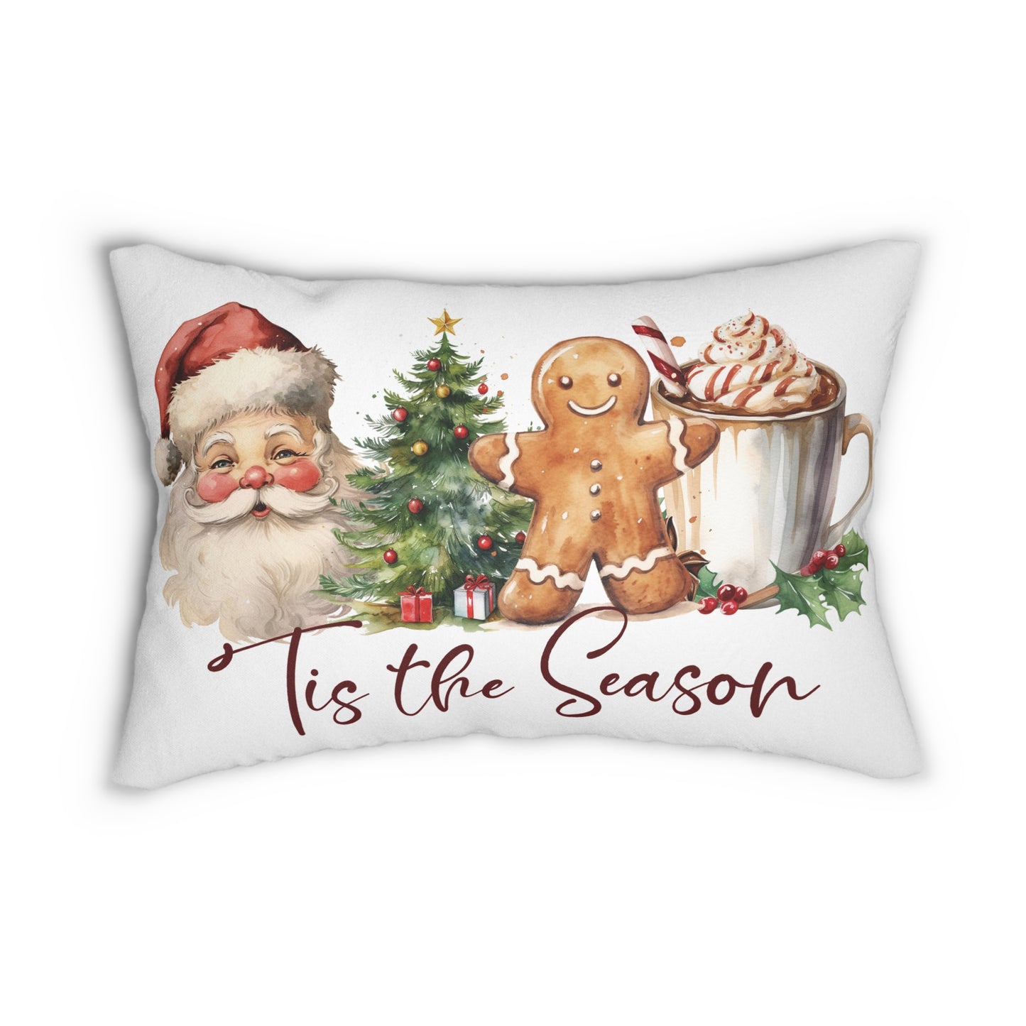 Copy of Christmas Lumbar Pillow Cover With Pillow Insert, Polyester Lumbar Pillow and Cover, Christmas Decor