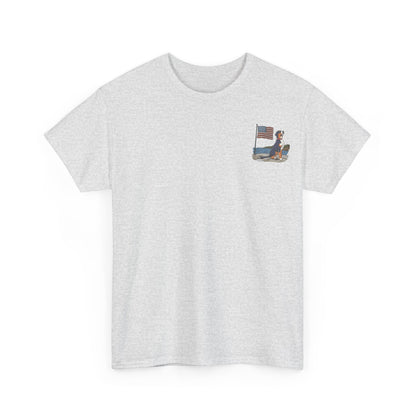 Double Sided Version of our 2025 New Summer Swissy Unisex Tshirt, Greater Swiss Mountain Dog Patriotic Flag Shirt, Cartoon Swissy Character