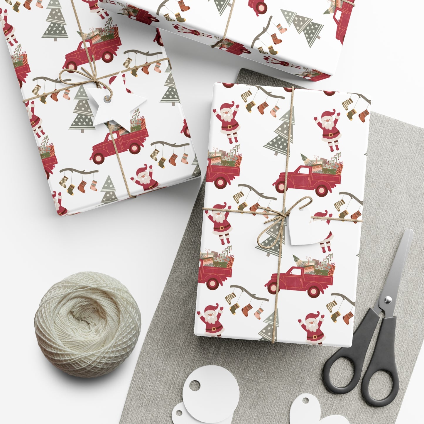 Christmas Red Truck Gift Wrap