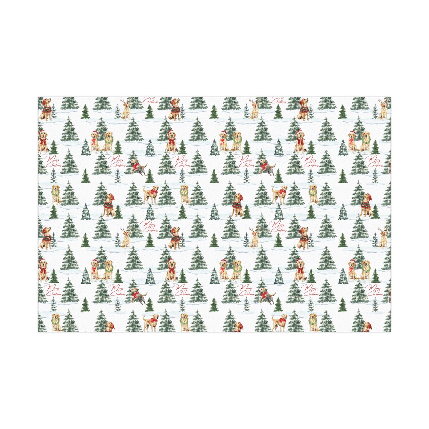 Snowy Yellow Labrador Retrievers Christmas Wrapping Paper, Labrador Retriever Dog Gift Wrap, Christmas Wrapping Paper, Christmas Gift Wrap