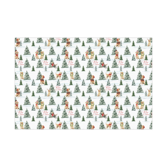 Snowy Yellow Labrador Retrievers Christmas Wrapping Paper, Labrador Retriever Dog Gift Wrap, Christmas Wrapping Paper, Christmas Gift Wrap