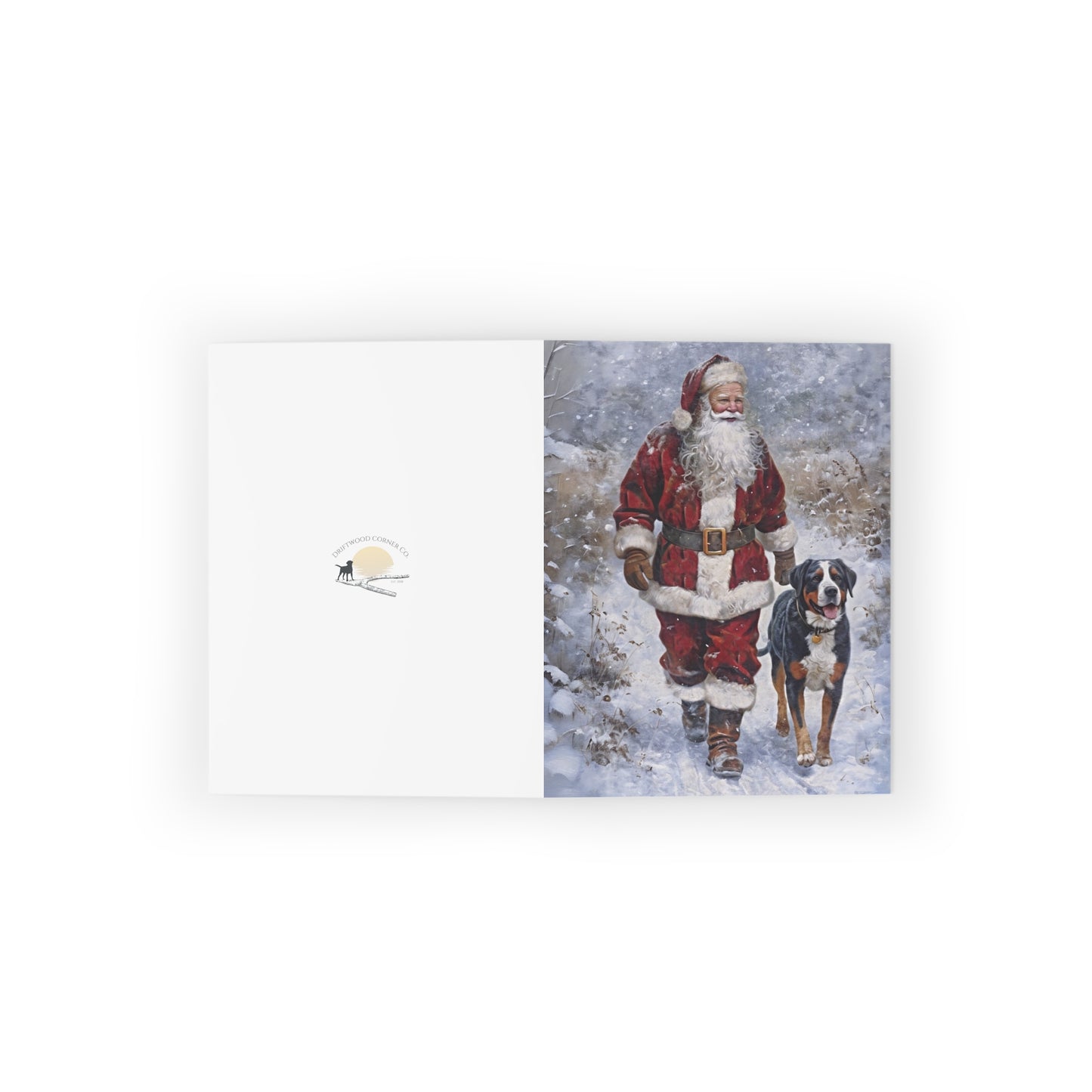 Swissy & Santa Winter Walk Christmas Greeting cards (8, 16, and 24 pcs), Custom Greeting