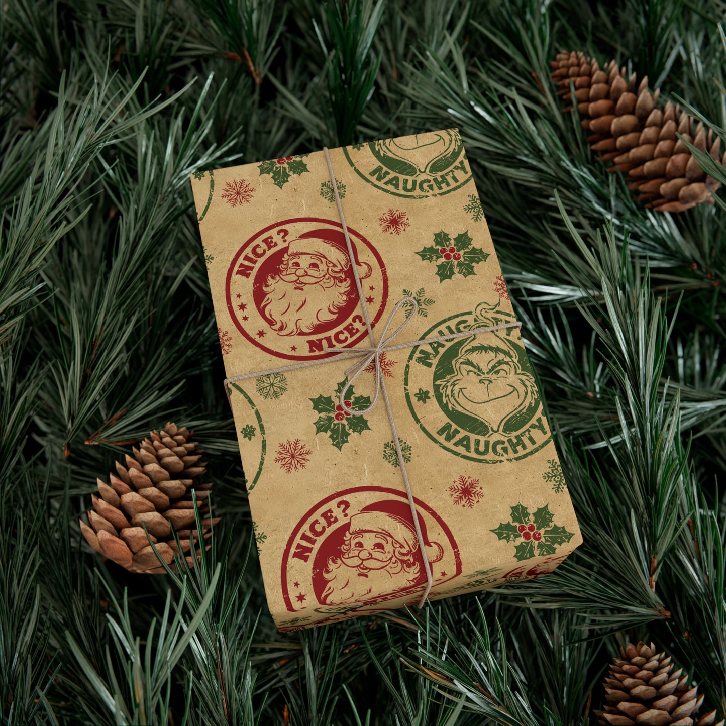 Naughty Nice List Christmas Gift Wrap