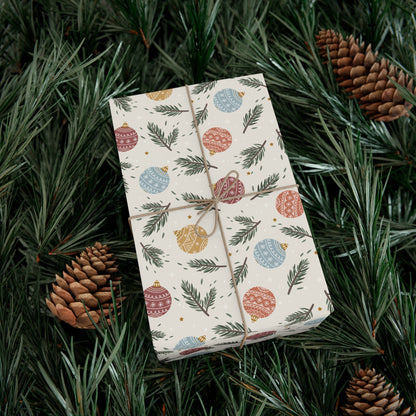 Classic Christmas Ornaments Gift Wrap, Christmas Wrapping Paper, Christmas Ornament Gift Wrap, Wrapping, Christmas Gifts, Vintage Christmas