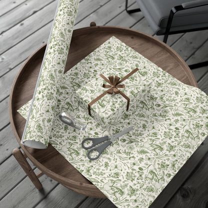 French Green Toile Easter Wrapping Paper, Adorable Bunnies Gift Wrap, Wrapping Paper, Easter Gift, Easter Basket, Easter Rabbit