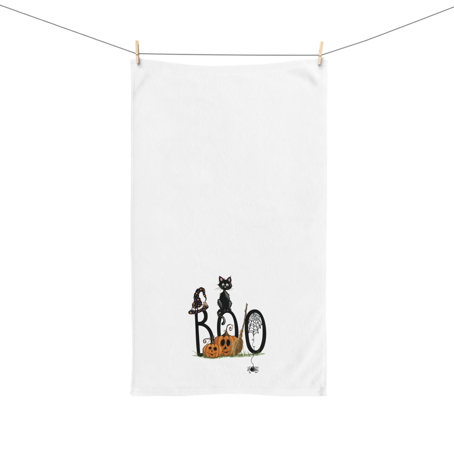 Halloween Cat Fall Hand Towel