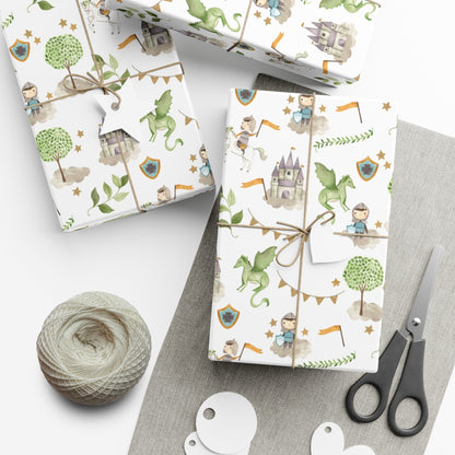 Knights & Dragons Wrapping Paper