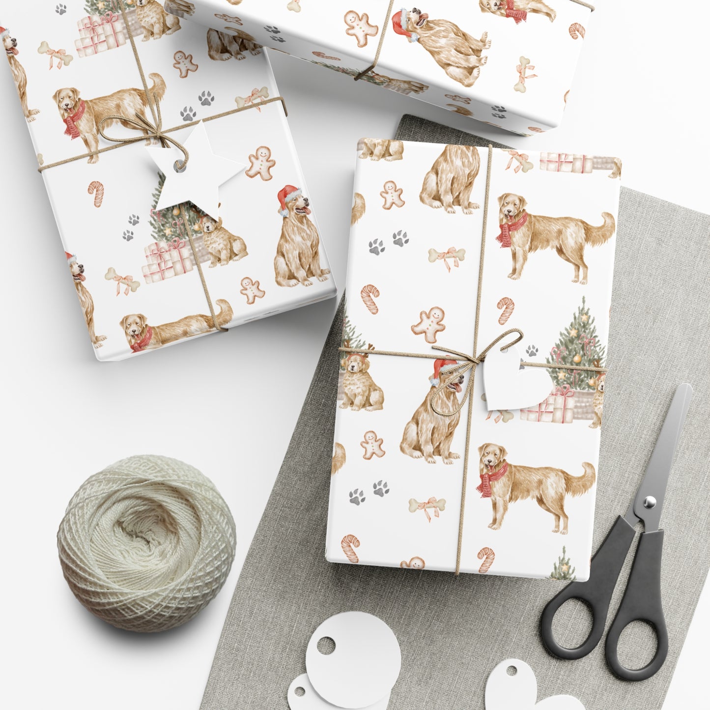 Golden Retriever Christmas Gift Wrap