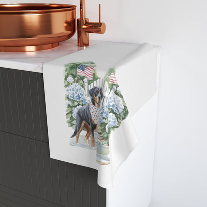 Greater Swiss Mountain Dog Summer Patriotic Hand Towel for Bath and Kitchen