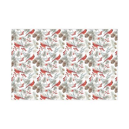 Snowy Cardinal Christmas Gift Wrap, Christmas Wrapping Paper, Christmas Snow Gift Wrap, Wrapping, Christmas Gifts