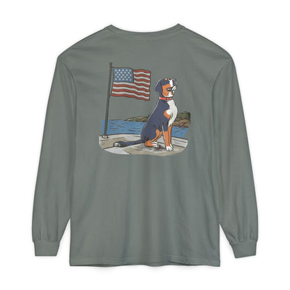2025 New Summer Swissy Unisex *Long Sleeve* Comfort Colors Brand Shirt, Greater Swiss Mountain Dog Flag Shirt, Cartoon Swissy Character