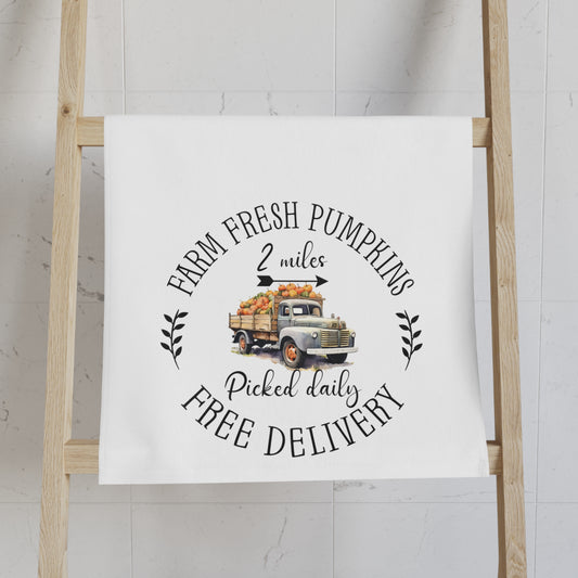 Fall Harvest Truck Kitchen Towel