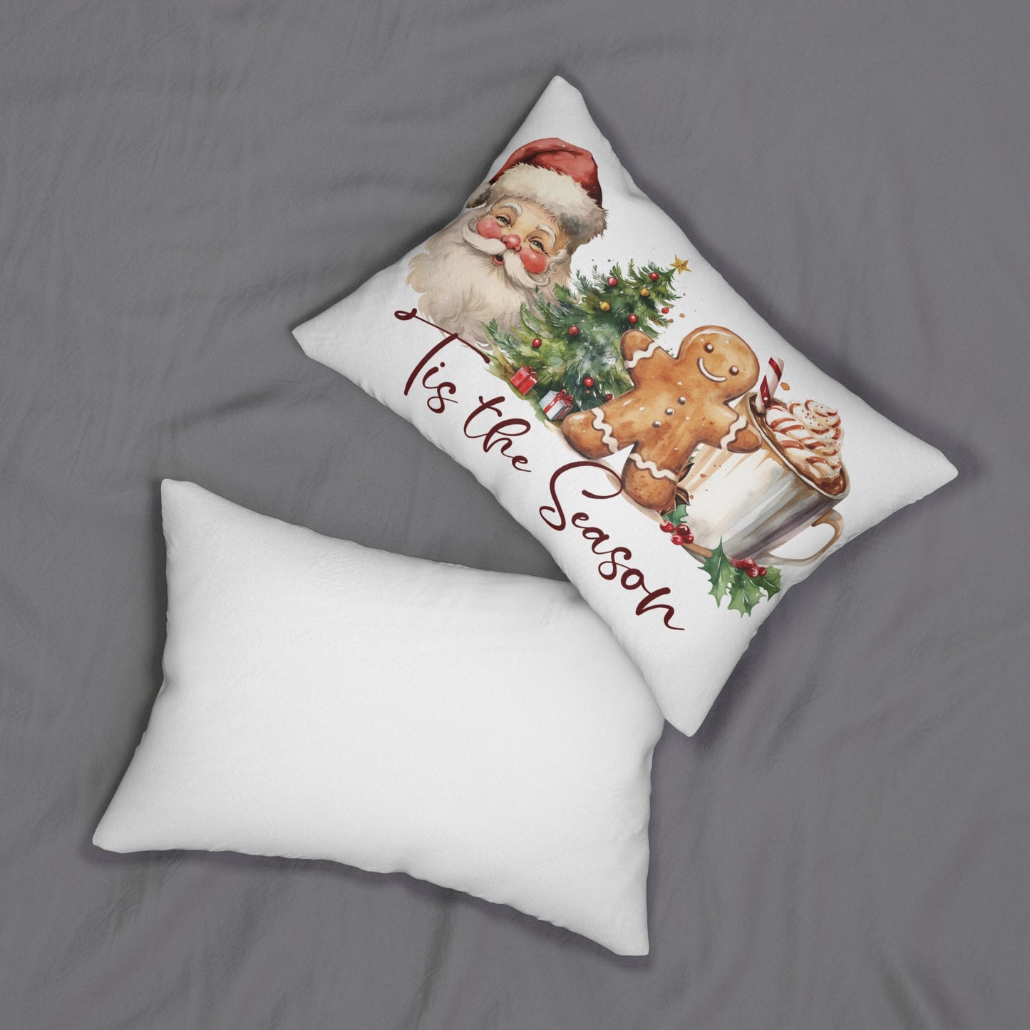 Copy of Christmas Lumbar Pillow Cover With Pillow Insert, Polyester Lumbar Pillow and Cover, Christmas Decor