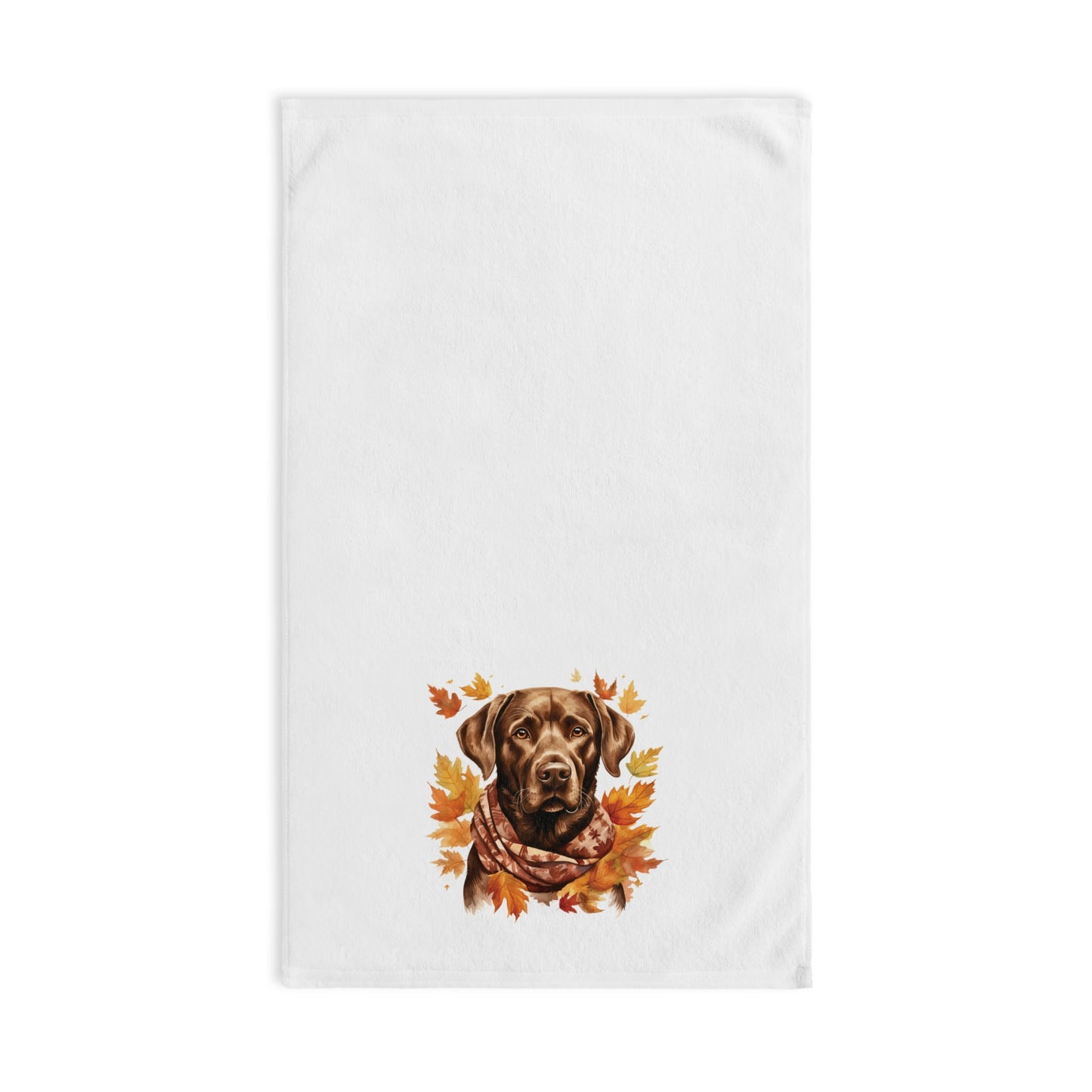 Chocolate Labrador Fall Hand Towel