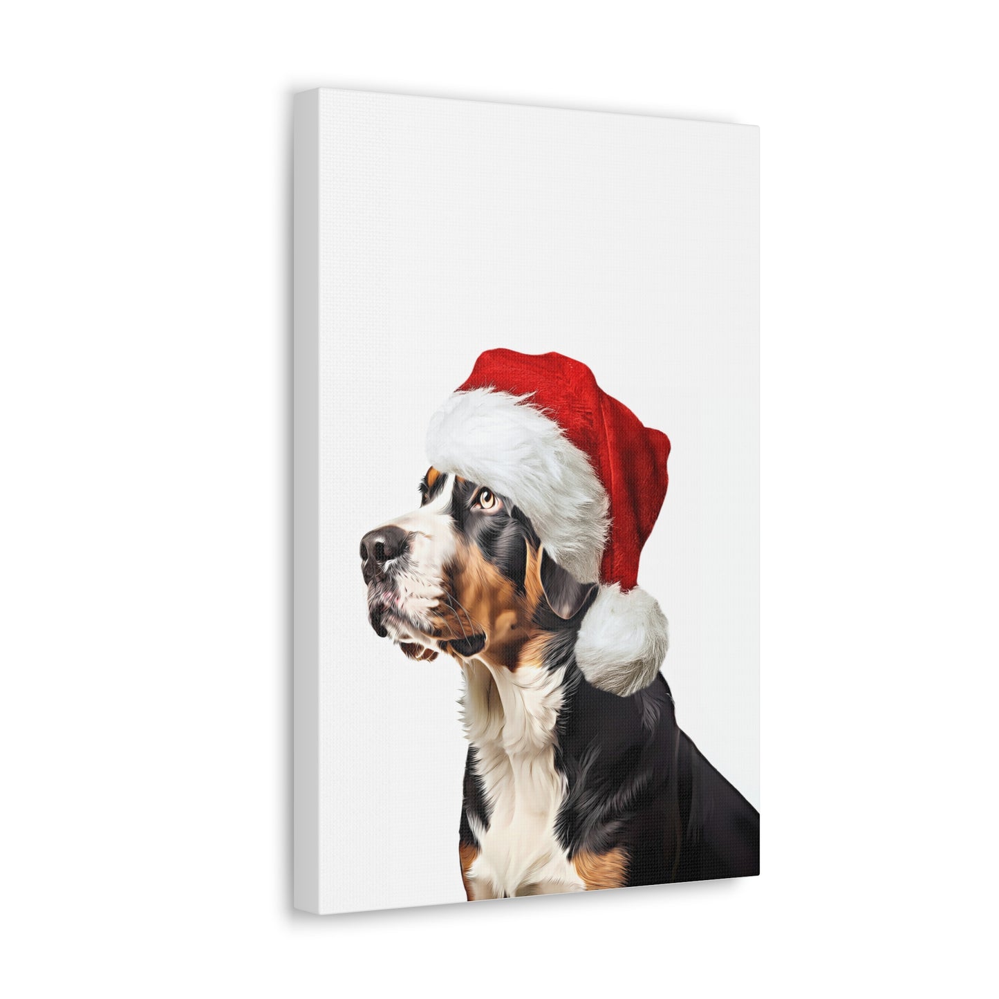 Swissy Christmas Portrait Wrapped Canvas (No Frame)