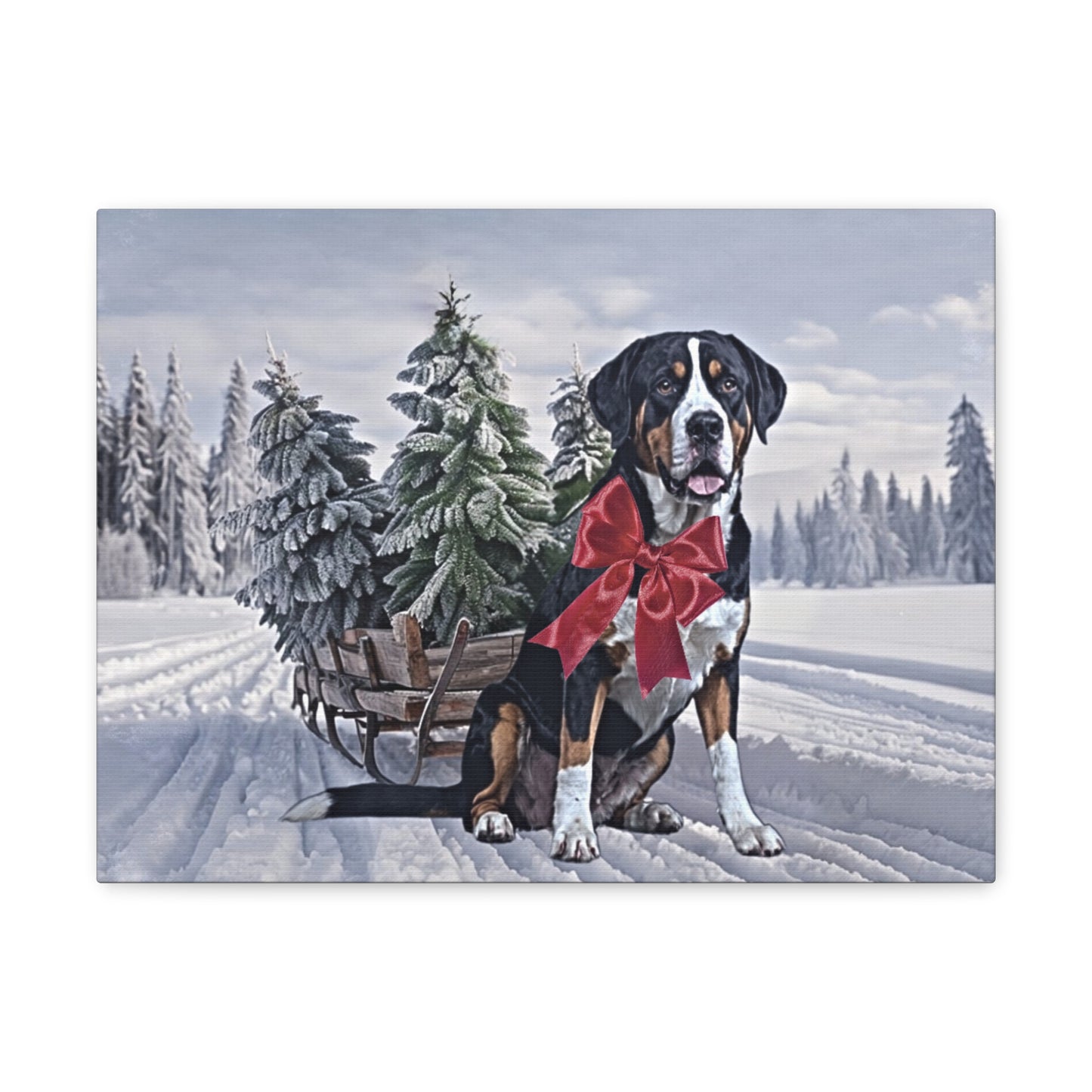 (No Frame) Swissy Winter Starry Night Wrapped Canvas