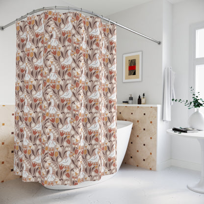 Autumn Geese Fall Botanical Shower Curtain