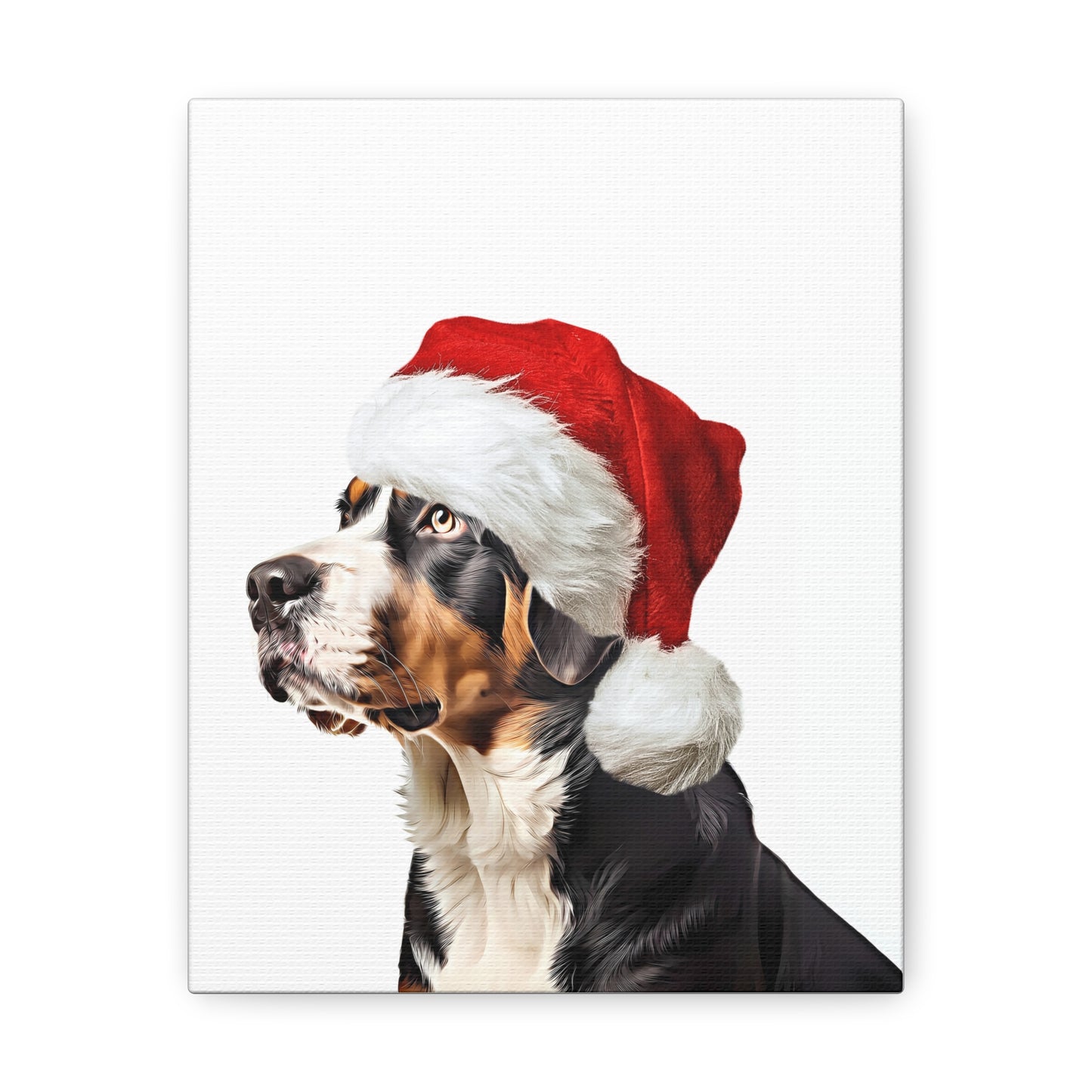 Swissy Christmas Portrait Wrapped Canvas (No Frame)