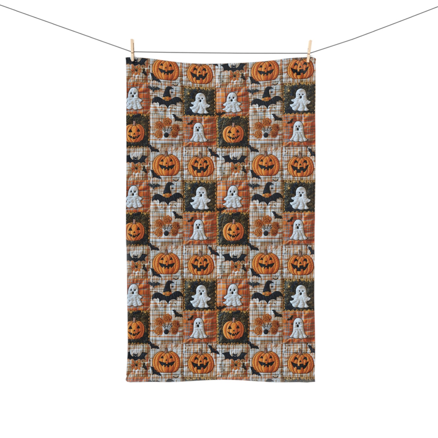 Halloween Faux 3D Quilted Hand Towel