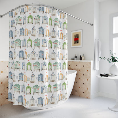 Summer Beach Hut Shower Curtain