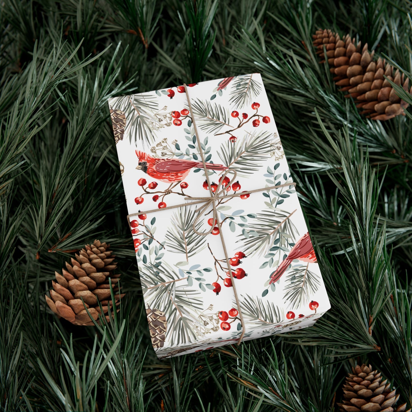 Snowy Cardinal Christmas Gift Wrap, Christmas Wrapping Paper, Christmas Snow Gift Wrap, Wrapping, Christmas Gifts