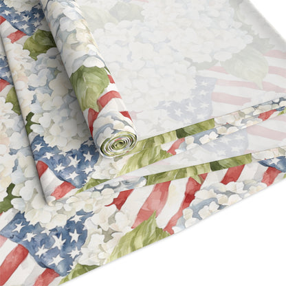 Patriotic Hydrangea Summer Table Runner