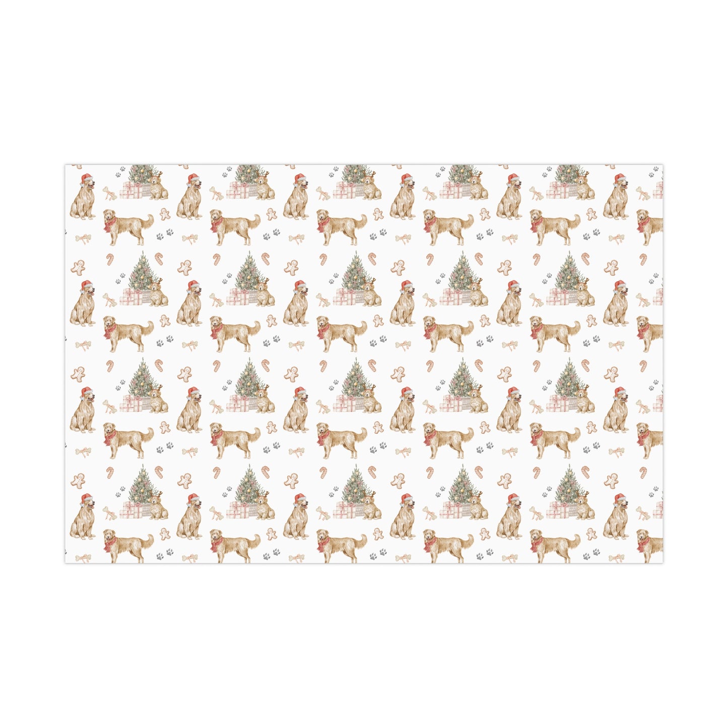 Golden Retriever Christmas Gift Wrap