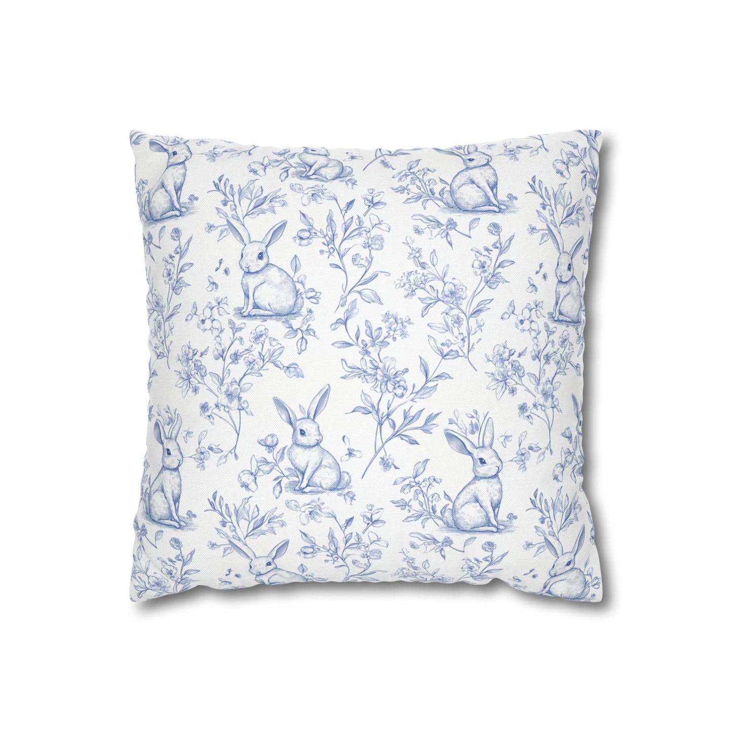 Sketched Spring Rabbit Easter Throw Pillow Cover