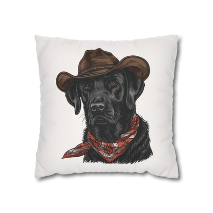 Western Black Labrador Retriever, Double Sided Pillow Cover