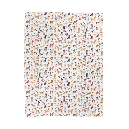 Adorable Mixed Dog Breed Velveteen Blanket