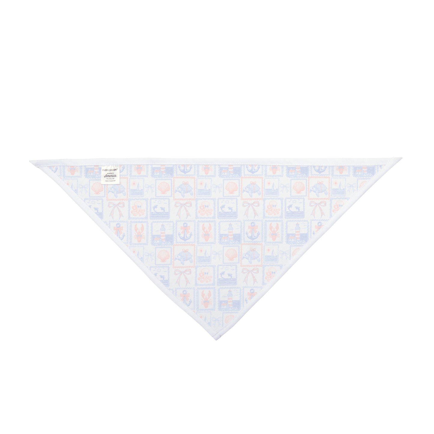 Hand Sketched Summer Line Art Dog Bandana, Summer Dog Apparel, Summer Dog, Nautical Beach Dog Bandana