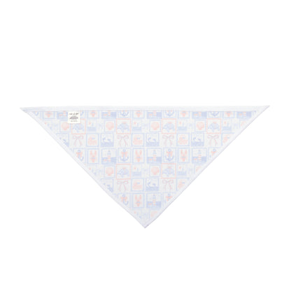 Hand Sketched Summer Line Art Dog Bandana, Summer Dog Apparel, Summer Dog, Nautical Beach Dog Bandana