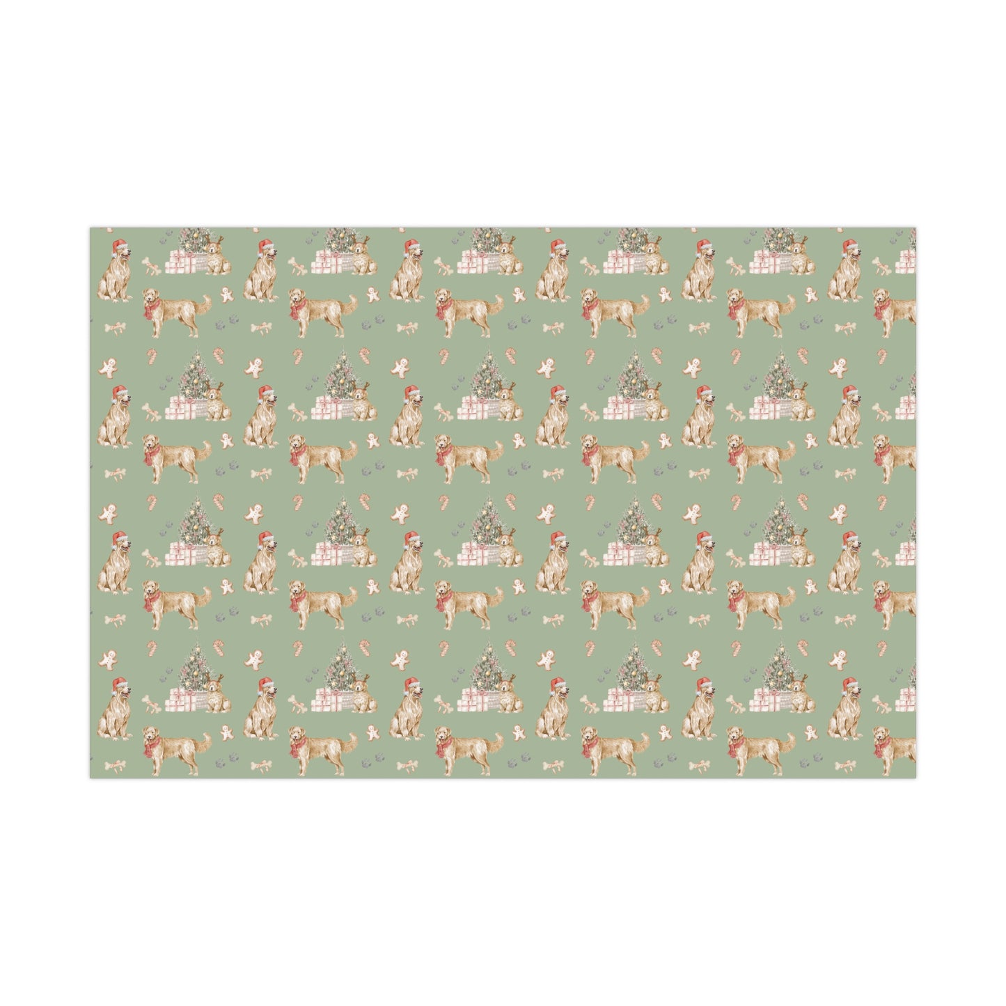 Golden Retriever Christmas Gift Wrap