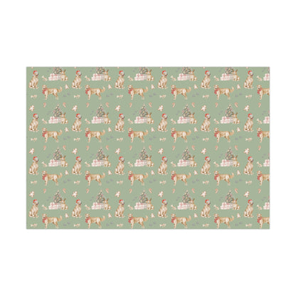 Golden Retriever Christmas Gift Wrap