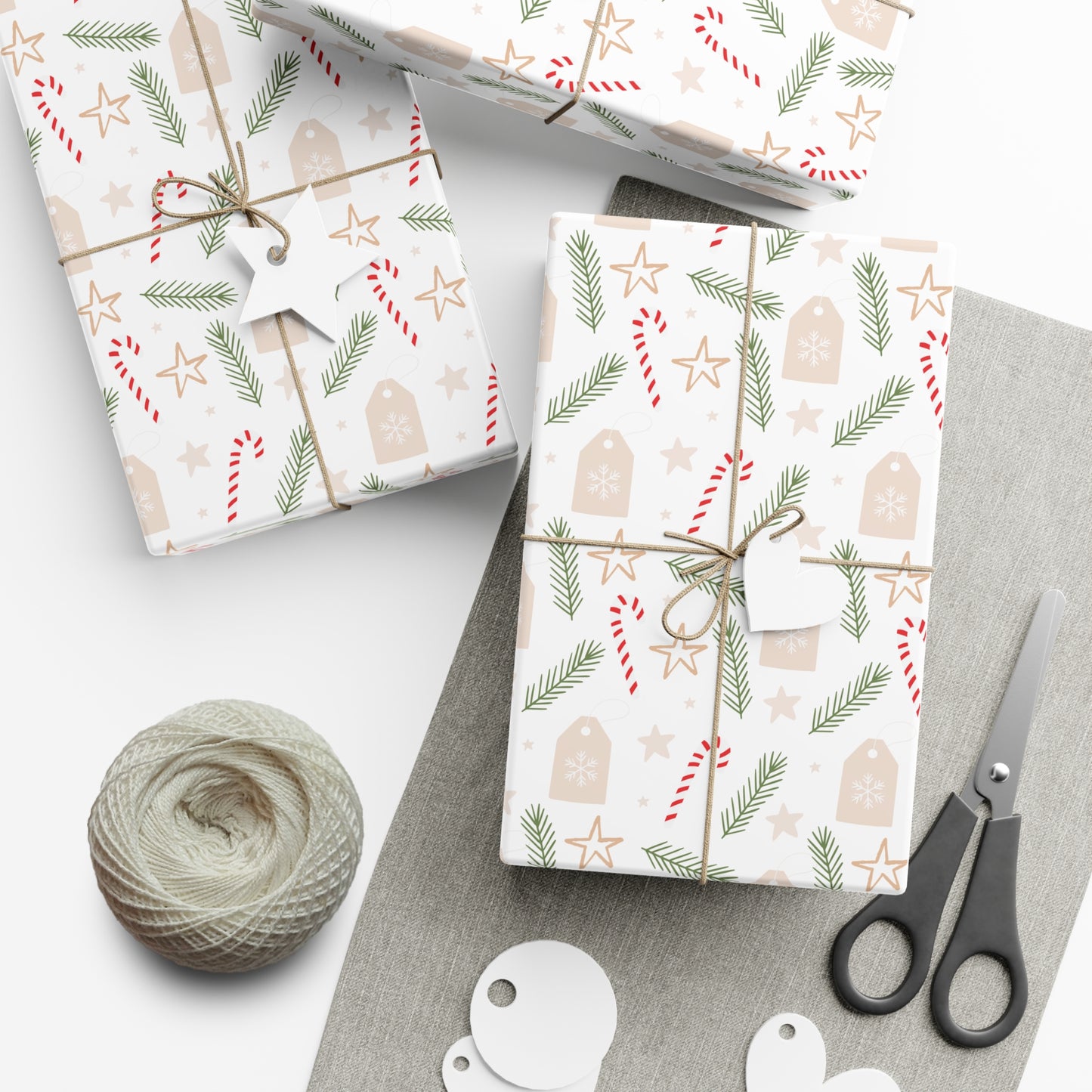 Neutral Minimalist Christmas Wrapping Paper