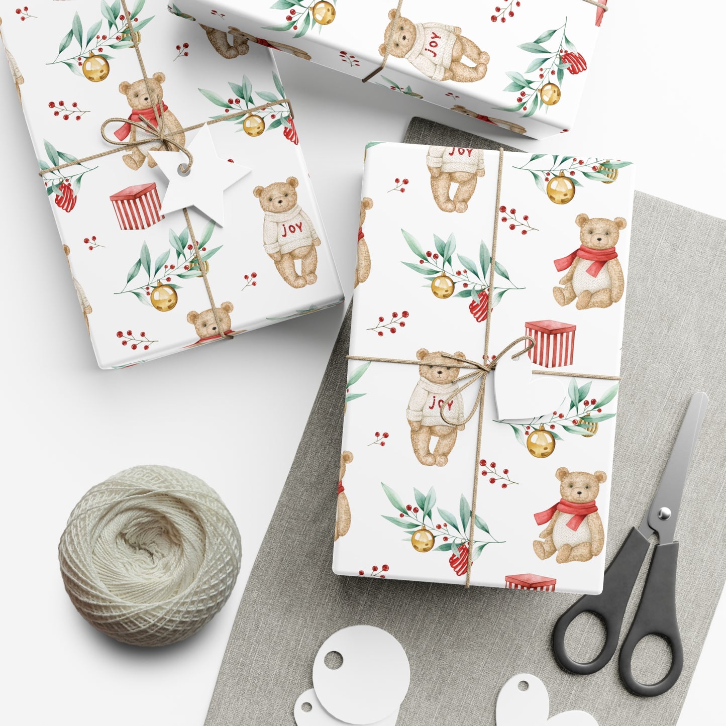 Vintage Teddy Bear Christmas Gift Wrap