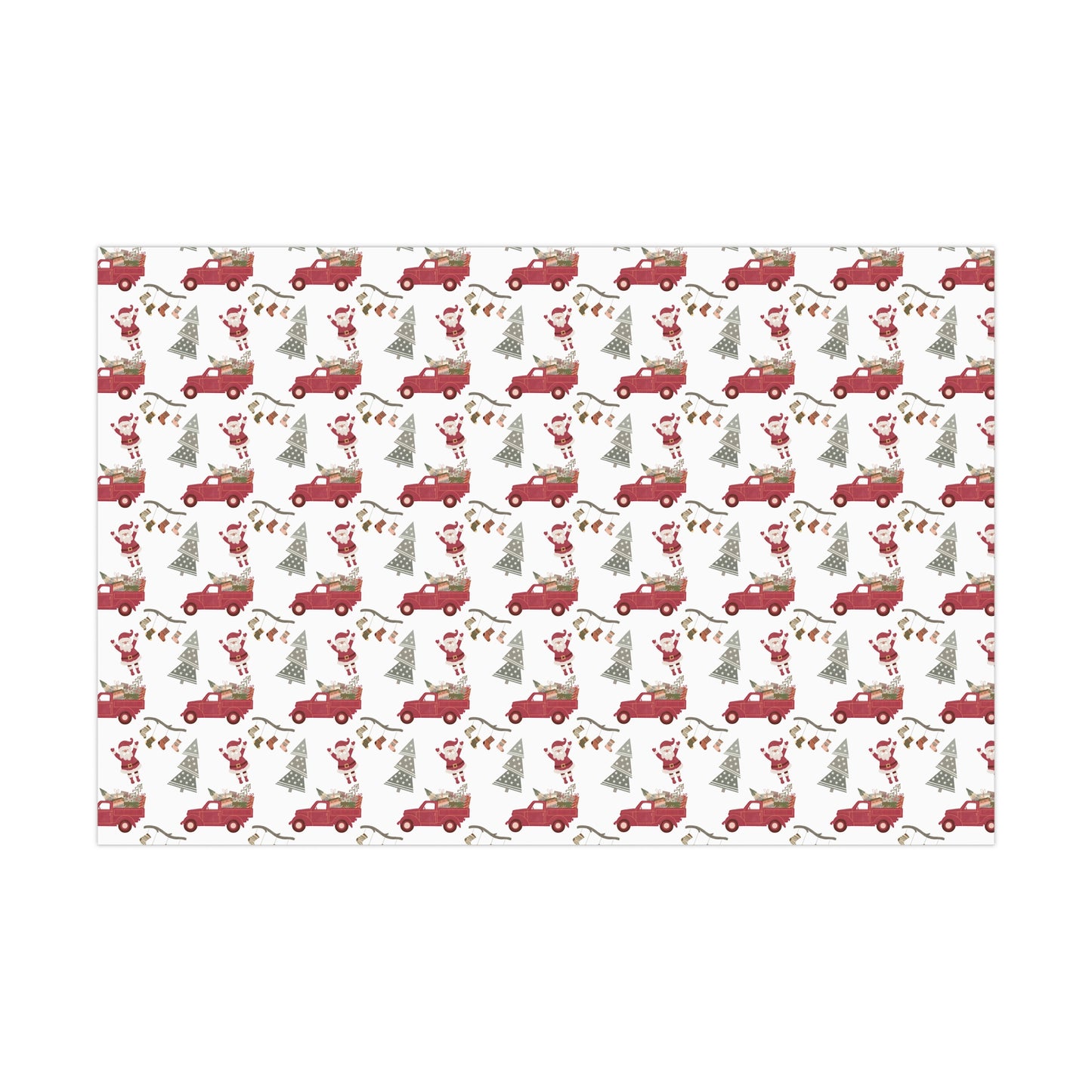 Christmas Red Truck Gift Wrap