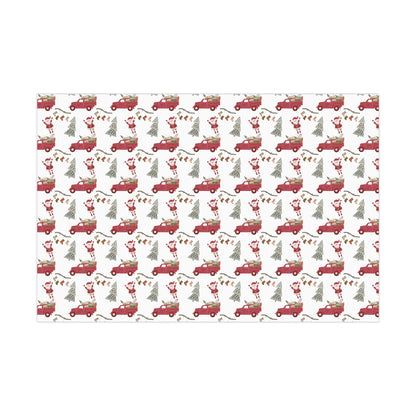 Christmas Red Truck Gift Wrap