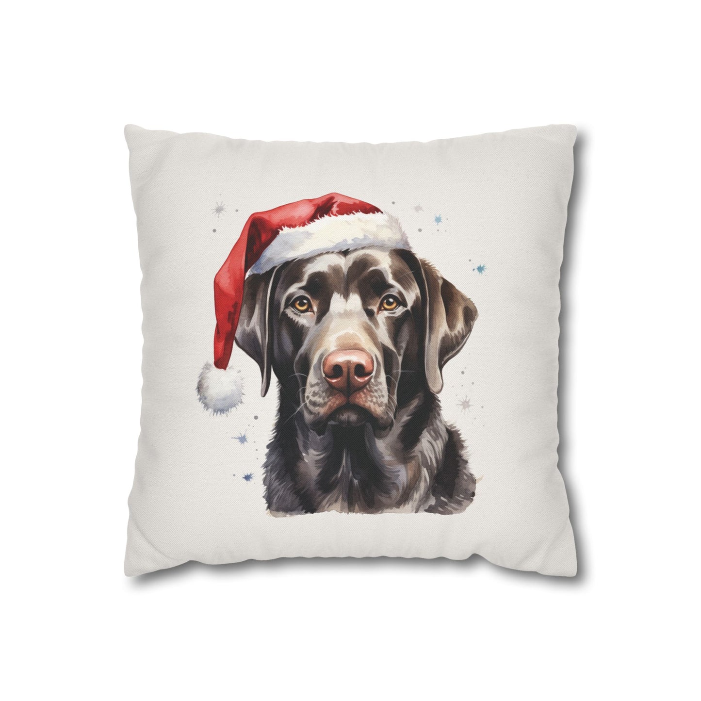 Black Labrador Retriever Christmas Throw Pillow Cover